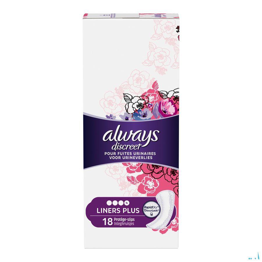 Always Discreet Incontinence Liners Plus Spx18