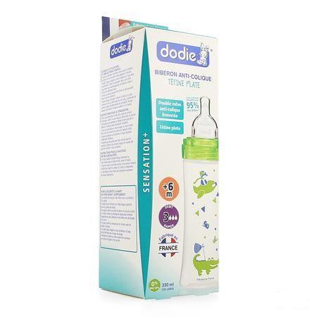 Dodie Zuigfles Sensation + Groene Dino + 6m 330 ml