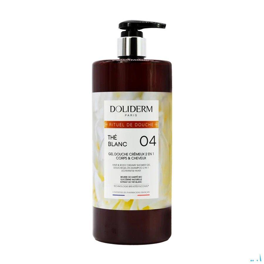 Doliderm Gel Douche 2En1 The Blanc Fl Pompe 1L