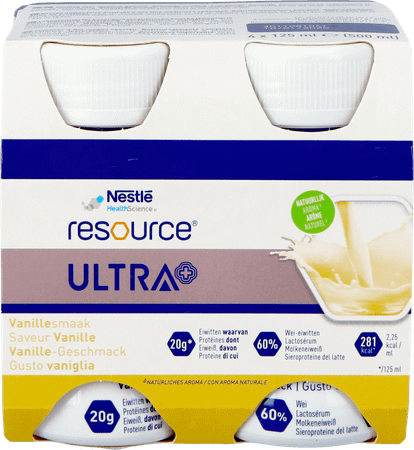 Resource Ultra+ Vanillesmaak 4X125 ml