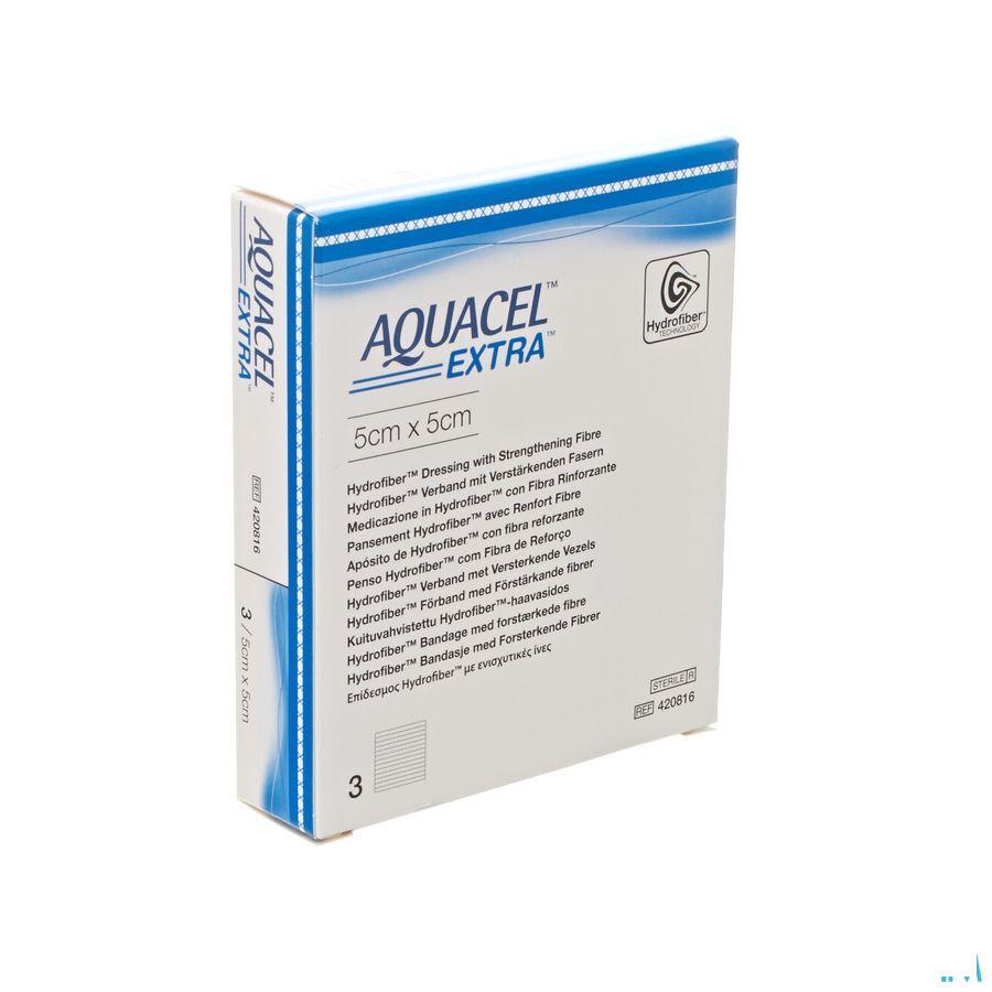 Aquacel Extra Pansement Hydrofiber + renf.fibr. 5x 5cm 3  -  Convatec