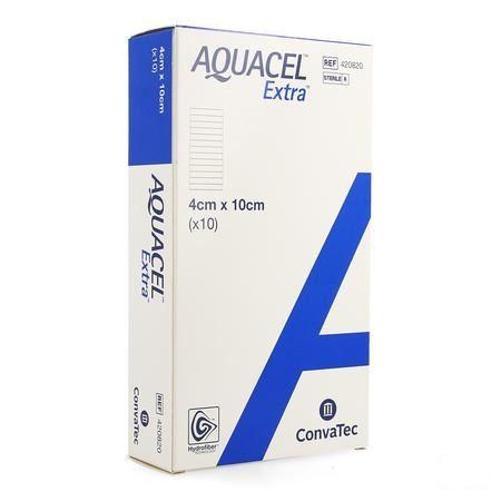 Aquacel Extra Pansement Hydrofiber + renf.fibr. 4x10cm 10  -  Convatec