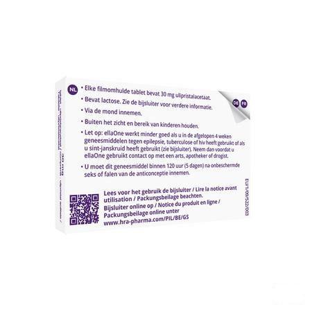 Ellaone 30 mg Filmomhulde Tabletten 1 X 30 mg