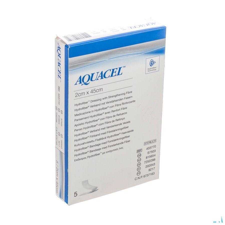 Aquacel Verband Hydrofiber + versterking 2x45cm 5  -  Convatec