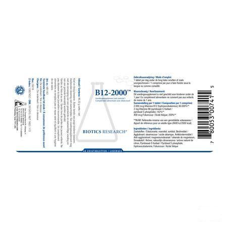 Biotics B12-2000 60 zuigtabletten  -  Energetica Natura