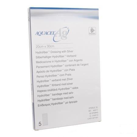 Aquacel Ag Pansement Hydrofiber Ster 20x30cm 5 403711  -  Convatec