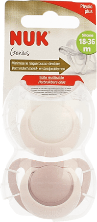 Nuk 2 Fopspenen Maat 3 Genius Meisje  -  Eureka Pharma
