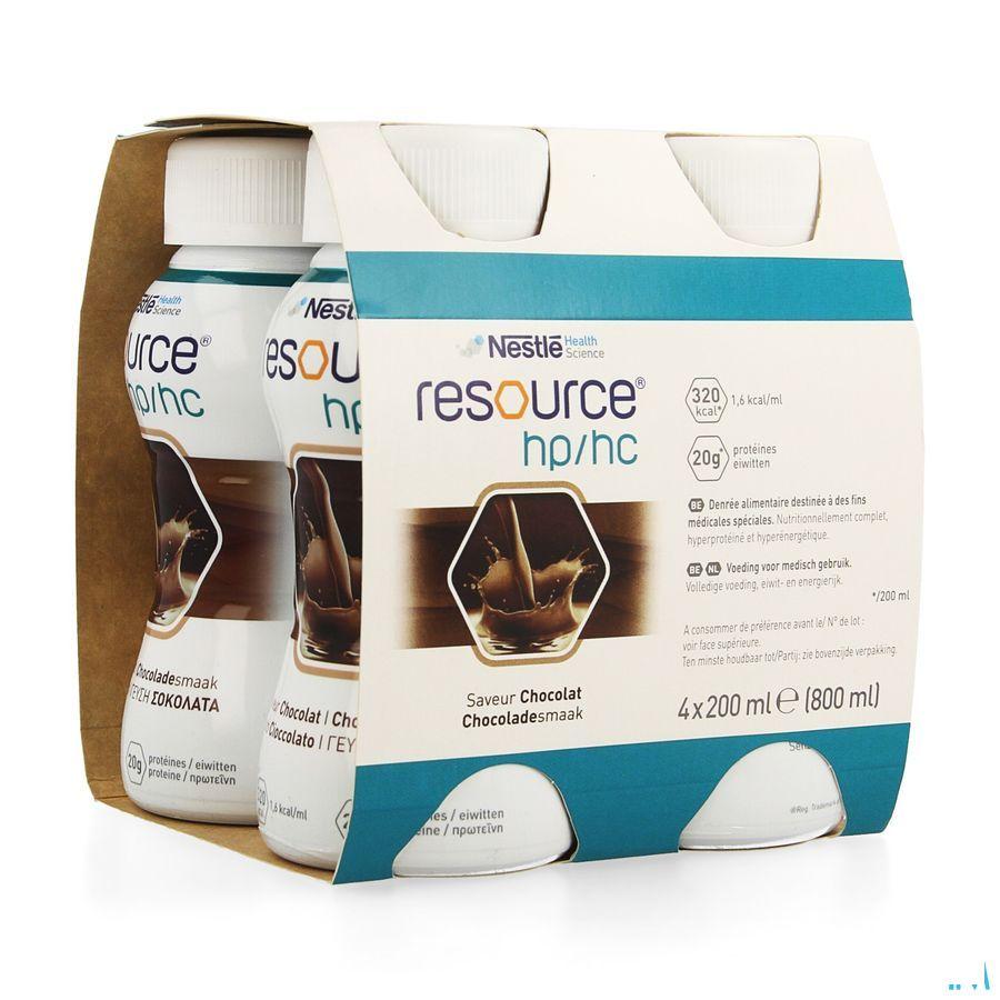 Resource Hp Hc Chocolade Fles 4x200 ml  -  Nestle