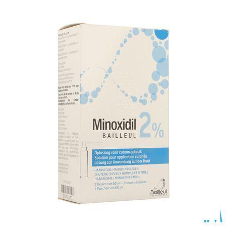 Minoxidil Biorga 2% Oplossing Cutaan Koffer Flacon 3x60 ml