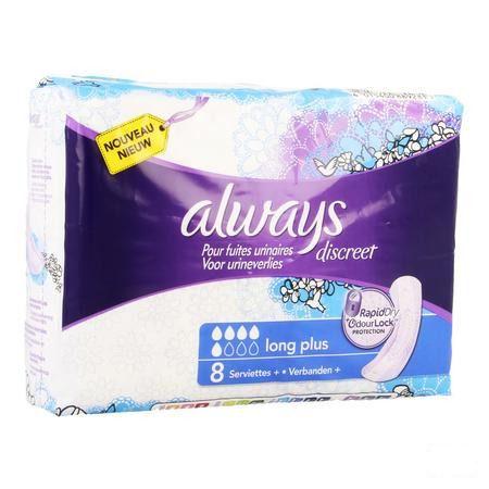 Always Discreet Incontinence Pad Long Plus 8