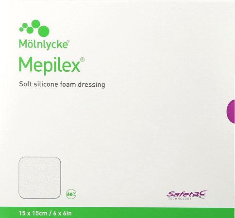 Mepilex Schuimverb Sil Abs Ster 15x15cm 5 294300  -  Molnlycke Healthcare