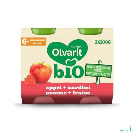 Olvarit Bio Appel Aardbei 6M 2X200G  -  Nutricia
