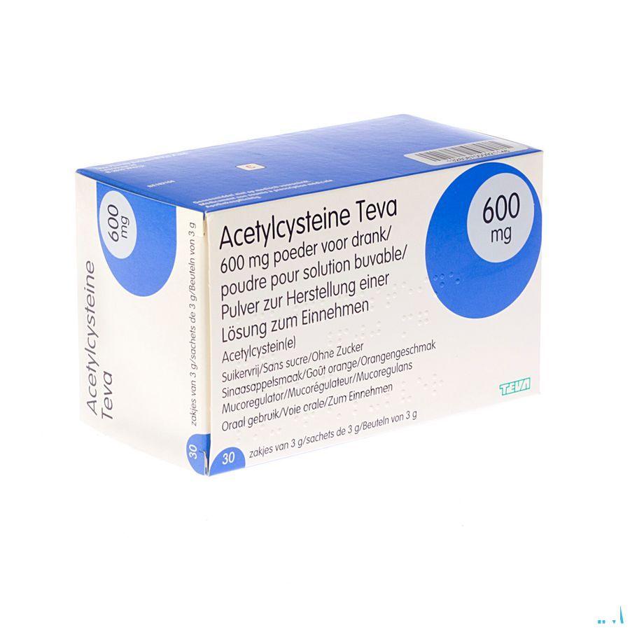 Acetylcysteine Teva 600 mg Pdr Sach 30 X 600 mg