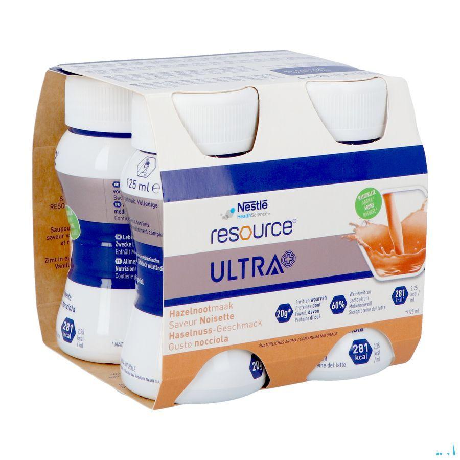 Resource Ultra+ Hazelnootsmaak 4X125 ml