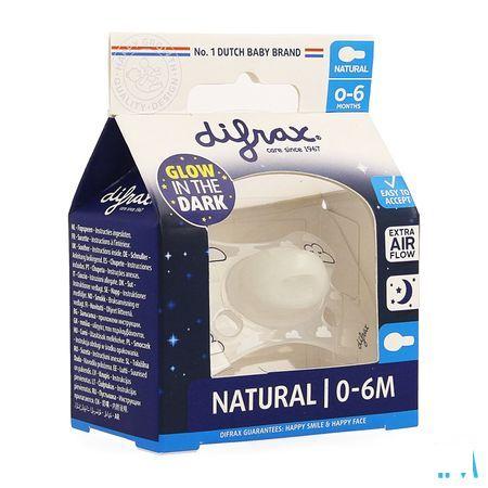Difrax Fopspeen Natural 0-6 Nacht  -  Difrax