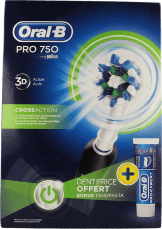 Oral B Tandenborstel Elec.Pro750 Bl Cross+Tandp.Pro Exp.