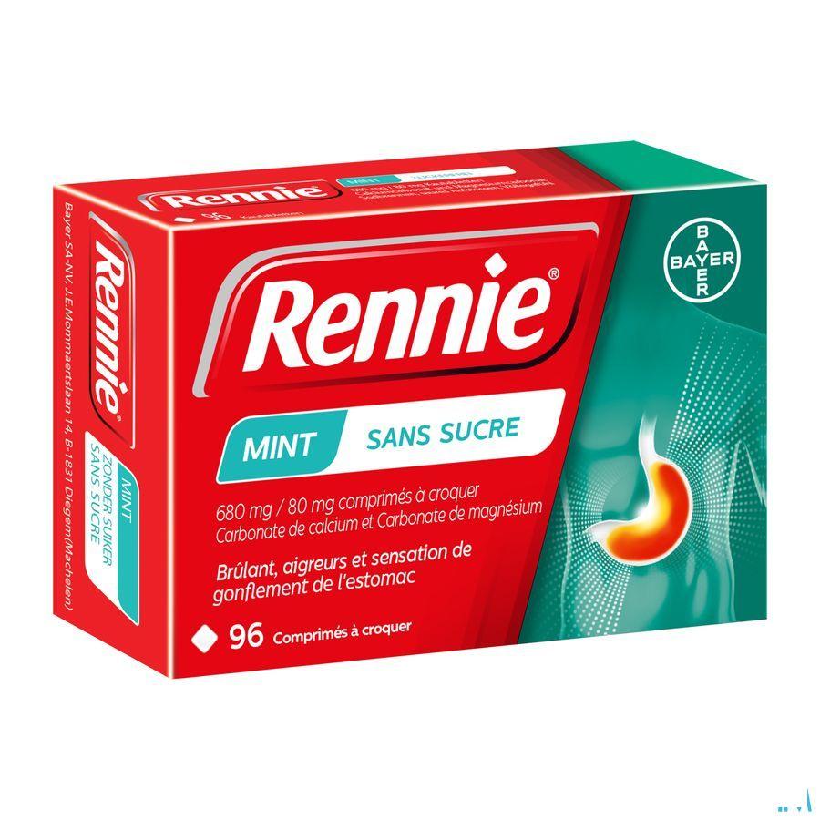 Rennie Mint Z/Suiker Kauwtabl 96