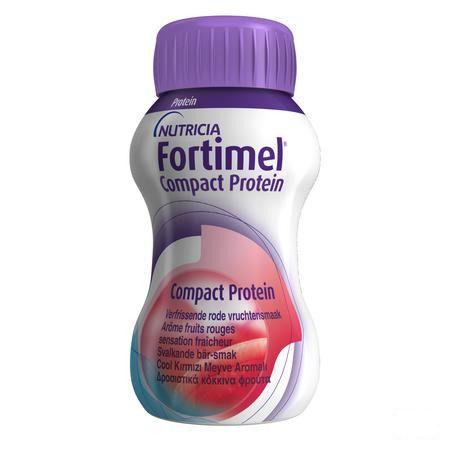 Fortimel Compact Protein Fris Rode Vrucht. 4x125 ml  -  Nutricia