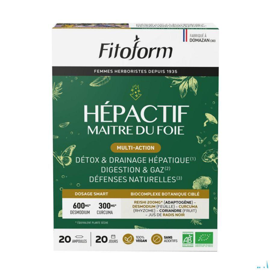 Hepactif Bio Ampullen 20x10 ml Fitoform  -  Bioholistic Diffusion