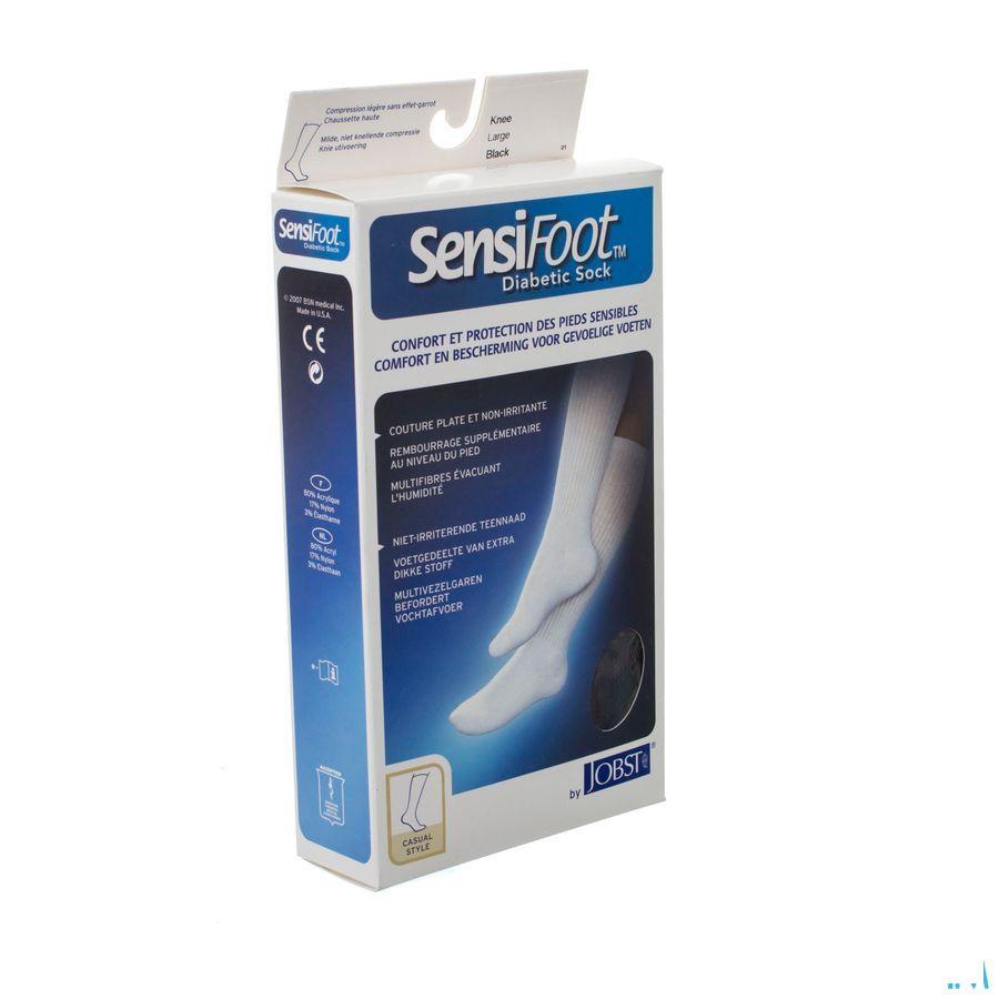 Sensifoot Kniekous Diabet. Voet Zwart 1p L 77138
