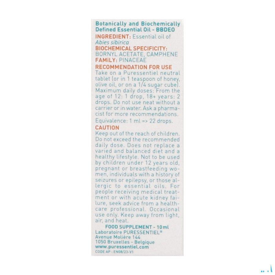 Puressentiel Eo Siberische Spar Bio Essentiele Olie 10 ml  -  Puressentiel