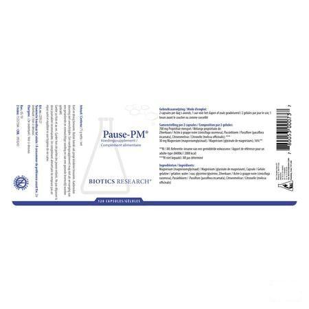 Biotics Pause-PM 120 gélules  -  Energetica Natura