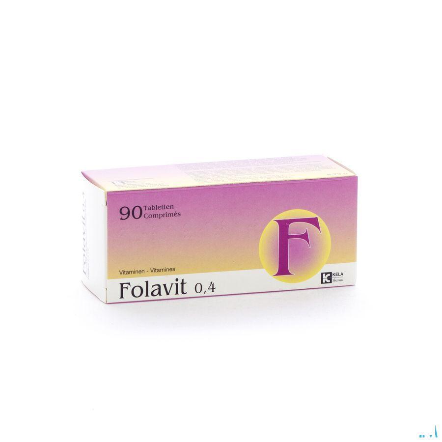 Folavit 0,4 mg Comprimes 90 X 0,4 mg 3761517  -  Kela Pharma