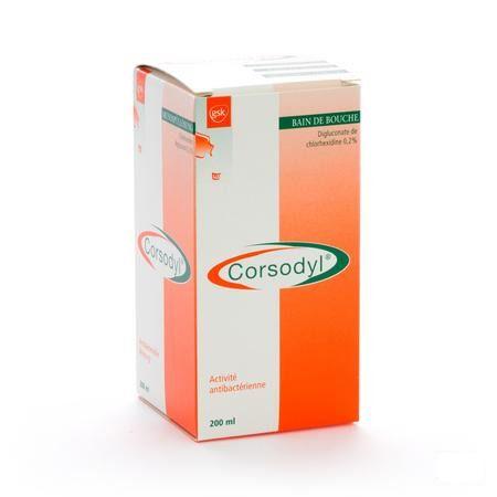 Corsodyl 2 mg/ml Solution Bain Bouche 200 ml