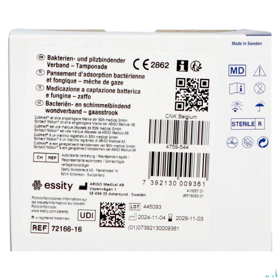 Cutimed Sorbact Ribbon Gaasstrook 2cm x 50cm 20