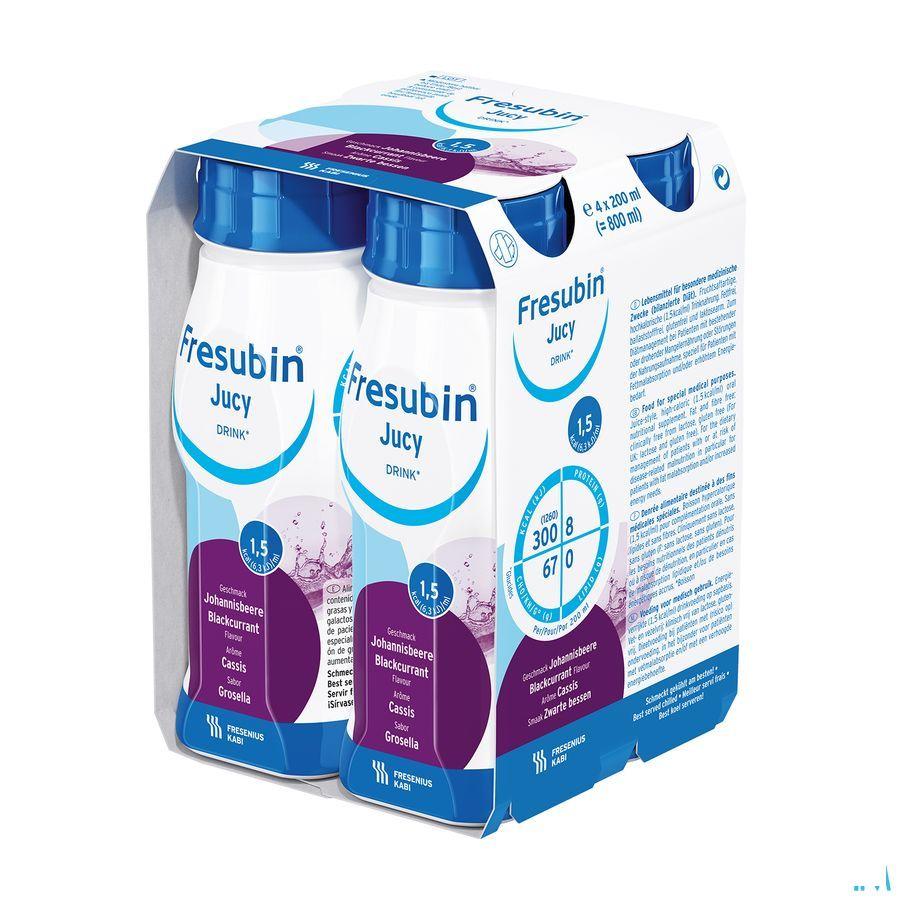 Fresubin Jucy Drink Cassis Easy Bottle 4x200 ml  -  Fresenius