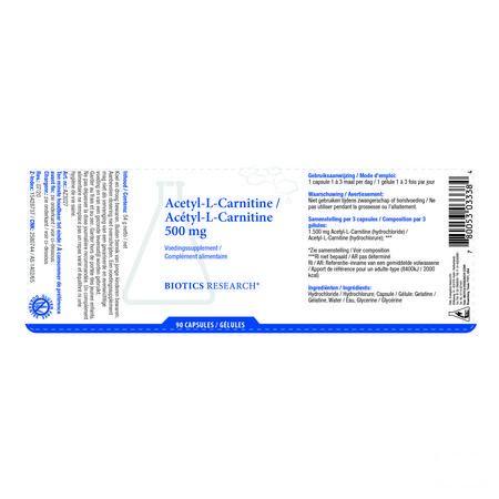 Biotics Acétyl-L-Carnitine 90 gélules  -  Energetica Natura