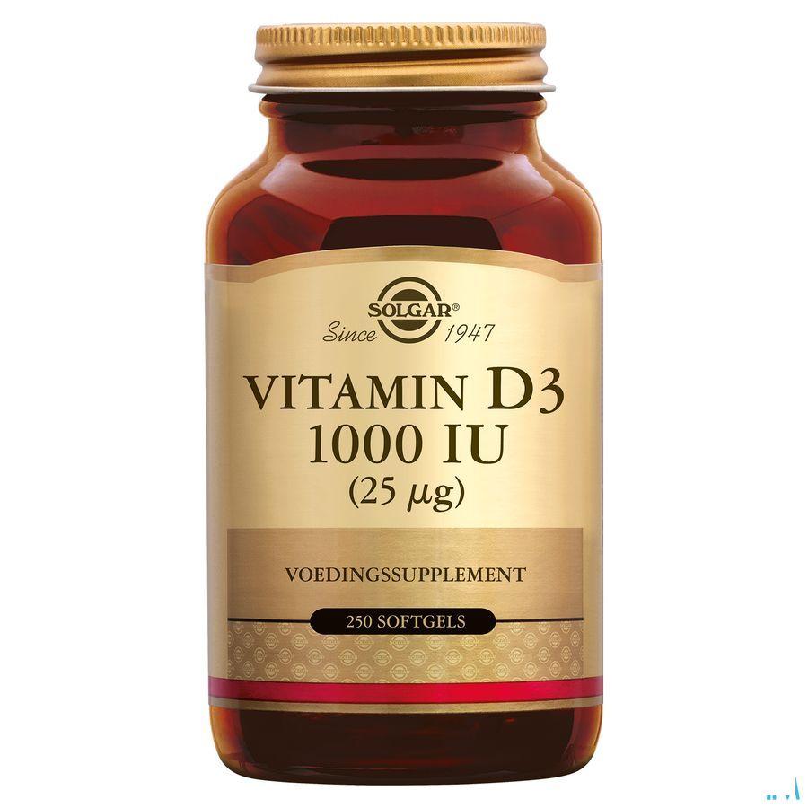 Solgar Vitamin D-3 25mcg/1000IESoftgel 250  -  Solgar Vitamins