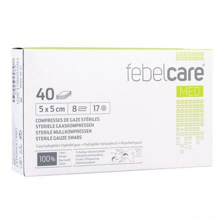 Febelcare Compresse Gaze Sterile 5,0x 5,0cm 40x1