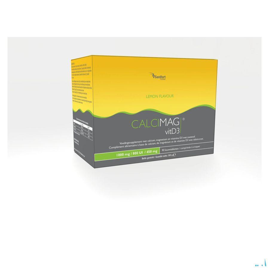 Calcimag Ca 1G/D3 800Ui/ mg 450 mg Lemon Chew 90