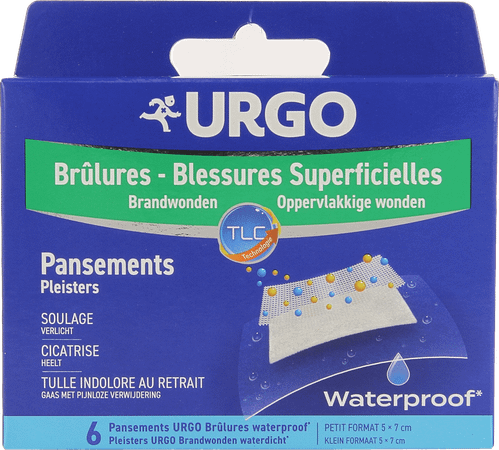 Urgo Brandwonden Oppervlakkig Wtp Wondpl. 5x7cm 6  -  Urgo Healthcare