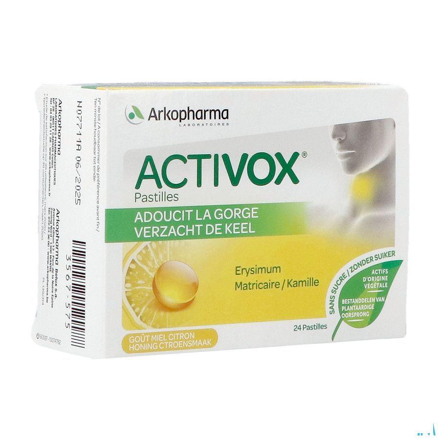 Activox Adouccissant Gorge Miel Citron Pastille 24