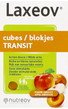 Laxeov Appel-abrikoos Blokjes 10x10 gr