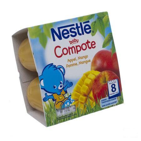 Nestle Baby Compote Appel Mango Pot 4x100 gr  -  Nestle