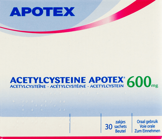 Acetylcysteine Apotex Sachets 30 X 600 mg