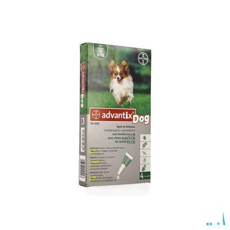 Advantix 40 - 200 Honden < 4kg Flacon 4x0,4 ml