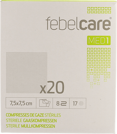 Febelcare Compresse Gaze Sterile 7,5x 7,5cm 20x1