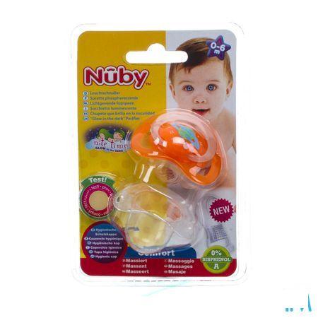 Nuby C Fopspeen Polyprop. Ortho Lichtgevend 0-6m  -  New Valmar