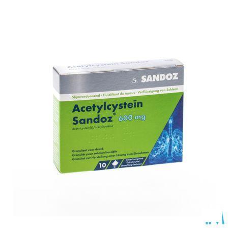 Acetylcystein Sandoz 600 mg Granul. Drank Zakje 10 