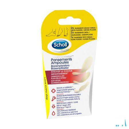 Scholl Blarenpleister 2Grote+2Teen+1Klein Z/Latex