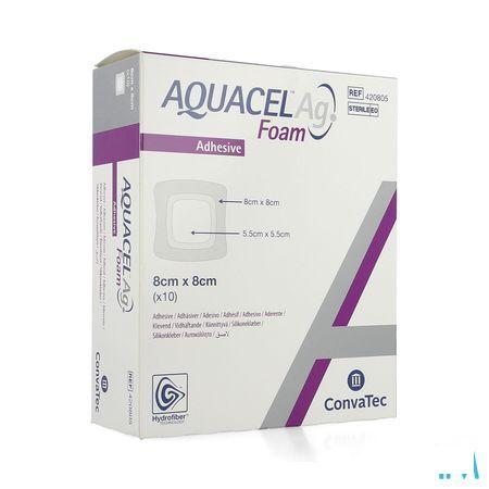 Aquacel Ag Foam Adhesif 8X8Cm 10