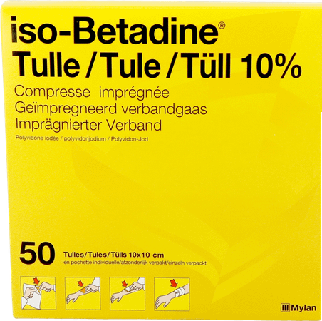 Iso Betadine Tulles Compr 50 10 x 10