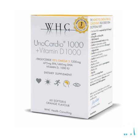 Unocardio 1000 + Vit D 1000 Softgels 60