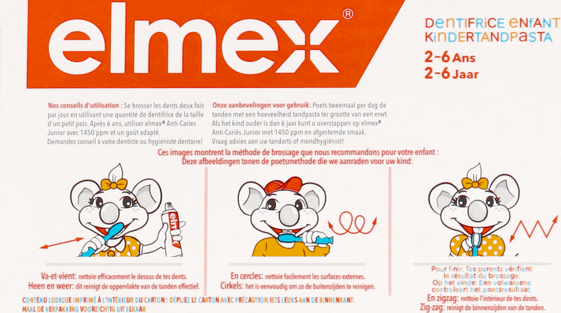 Elmex Dentifrice Enfant 2-6 Ans 2X50 ml