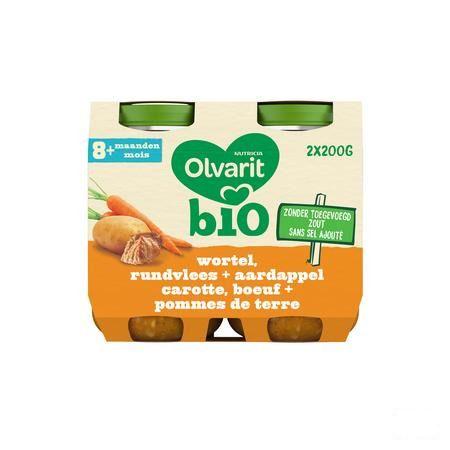 Olvarit Bio Carotte Boeuf Pomme De Terre 8M 2X200G  -  Nutricia