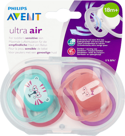 Philips Avent Fopspeen +18M Air Girl Tijger Konijn